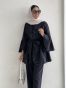 SC-421 NAVY CARDIGAN TROUSER AND TOP (3PC SET)