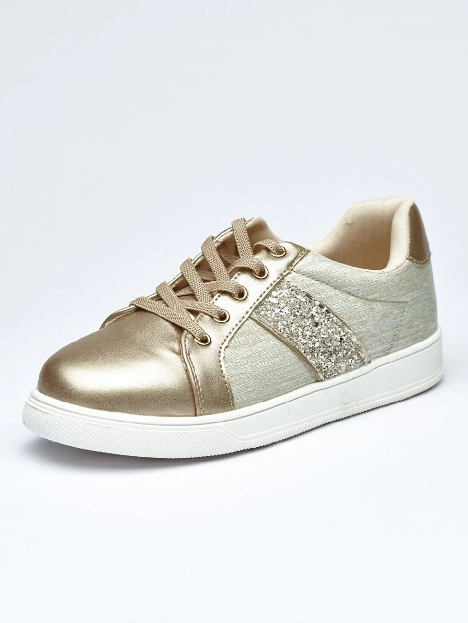 Rosy Glow Shimmer Glitter Sneakers